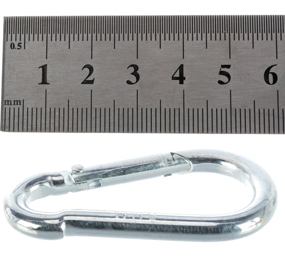 Карабин ЗУБР DIN 5299С, 6мм, 1 шт, оцинкованный, 304546-06