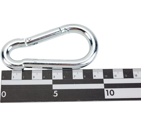 Карабин ЗУБР DIN 5299С, 10мм, 1 шт, оцинкованный, 304546-10