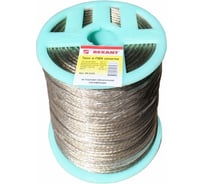 Трос стальной REXANT  в ПВХ оплетке d=3,5мм, прозрачный (бухта 200м) 09-5335