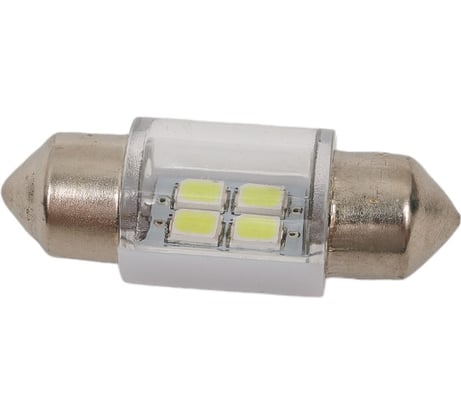 Светодиод Nord-Yada 24 В, T11x31-S8.5 4SMD (size 2835 в стекл.колбе), C5W, белый, 2 шт. в 1 уп. 907112