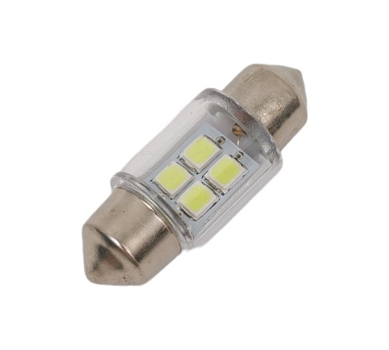 Светодиод Nord-Yada 24 В, T11x31-S8.5 4SMD (size 2835 в стекл.колбе), C5W, белый, 2 шт. в 1 уп. 907112