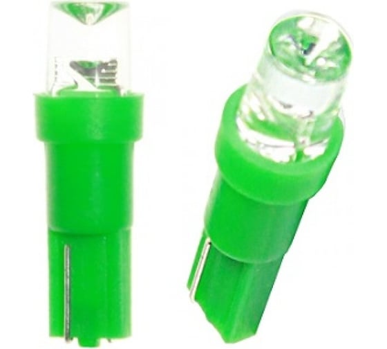 Светодиод Nord-Yada 24 В, T5-01 (1LED) W1,2W Base:W2,0x4,6d 0.24W 1 конус зеленый 2 шт. в 1 уп. 900444 1