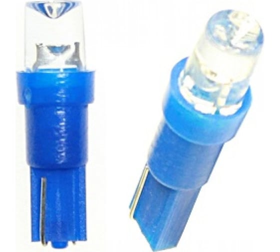 Светодиод Nord-Yada 24 В, T5-01(1LED) W1,2W Base:W2,0x4,6d 0.24W 0.4l конус синий 2 шт. в 1 уп. 900443