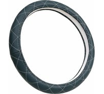 Оплетка М размер, экокожа, спонж, аквамарин, белый ромб A2DM 107713