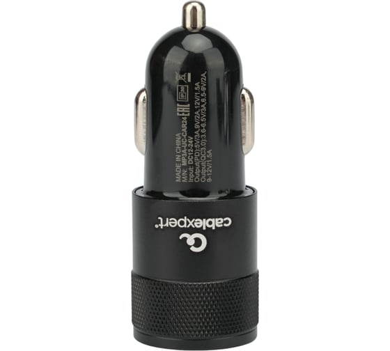 Автомобильное зарядное устройство Cablexpert 38вт, qc3.0/pd, 2 порта: usb и type-c MP3A-UC-CAR24