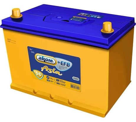 Аккумуляторная батарея Аком AsiA + EFB 90Е Ah, 850 A, обратная полярность 080090101