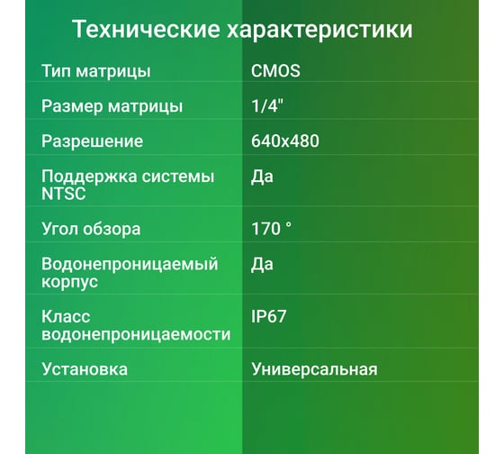 Камера заднего вида DIGMA DCV-130 универсальная 1075520