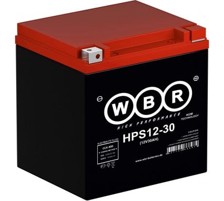 Мото аккумулятор WBR HPS12-30 12В, 30 Ач УТ-00001399