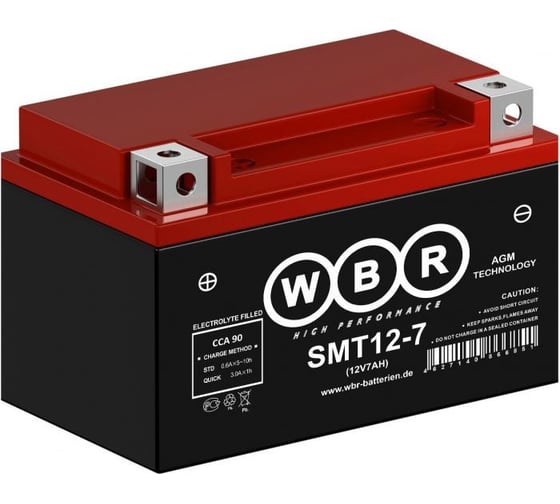 Мото аккумулятор WBR SMT12-7 12В, 7 Ач УТ-00001184 1