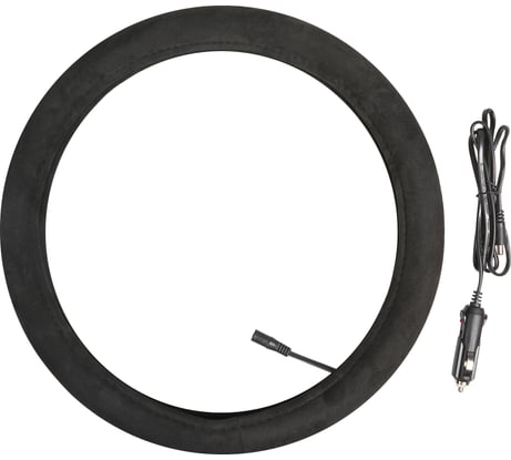 Оплетка на руль с подогревом Airline 12В, 36Вт, искусственная замша, черная, 38 см/М ADWO006
