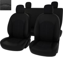Чехлы PSV Renault Logan II 2012 сплошная спинка черная экокожа черная алькантара Оригинал 136135