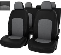 Чехлы PSV ВАЗ 21099 1990 2011 г черная экокожа серая алькантара Оригинал 136002