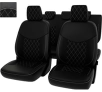 Чехлы PSV VW Amarok 2010 РОМБ отстрочка белая экокожа Оригинал 135904