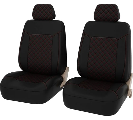 Чехлы PSV Elegant Next 2 FRONT Черный Ромб красный отстрочка красная ромб экокожа 136336 1