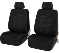 Чехлы PSV Elegant Next 2 FRONT Черный Ромб белый отстрочка белая ромб экокожа 136335