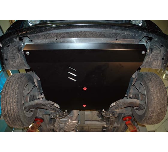 Защита картера и КПП SHERIFF для HYUNDAI Matrix 2006-2010 1.6 / 1.8, гнутая, сталь 2.0 мм, с крепежом 0881 1