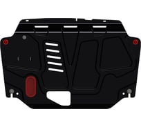Защита картера и радиатора SHERIFF для MITSUBISHI Pajero II 1990-1999 2.4/ 3.0/ 3.5/ 2.5TD/ 2.8TD, гнутая, сталь 2.5 мм, с крепежом 0552