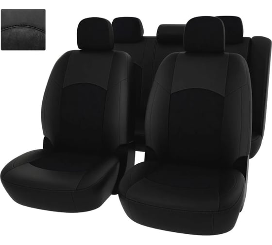 Чехлы PSV Lada Largus 2012 2021 г Норма Люкс 5 мест черная экокожа черная алькантара Оригинал 136170 1