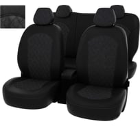 Чехлы PSV Kia Sportage III 2010 2016 г подголовник активный РОМБ черная экокожа серая алькантара Оригинал 130867