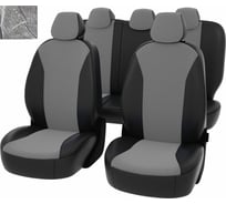 Чехлы PSV Lada Granta I 2018 Рестайлинг Норма Комфорт сплошная спинка черная экокожа св серый флок Статус 134761