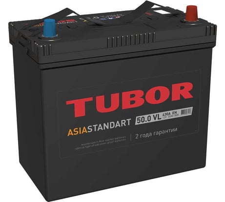 Аккумулятор TUBOR ASIA STANDART 6СТ-50.0 VL B00 4607008887488