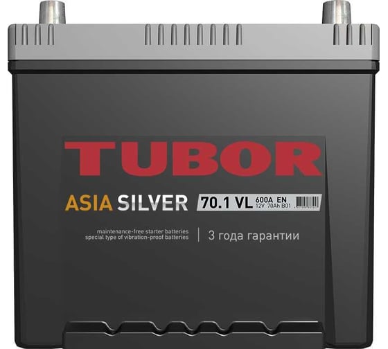 Аккумулятор TUBOR ASIASILVER 6СТ-70.1 VL B01 4607008887457