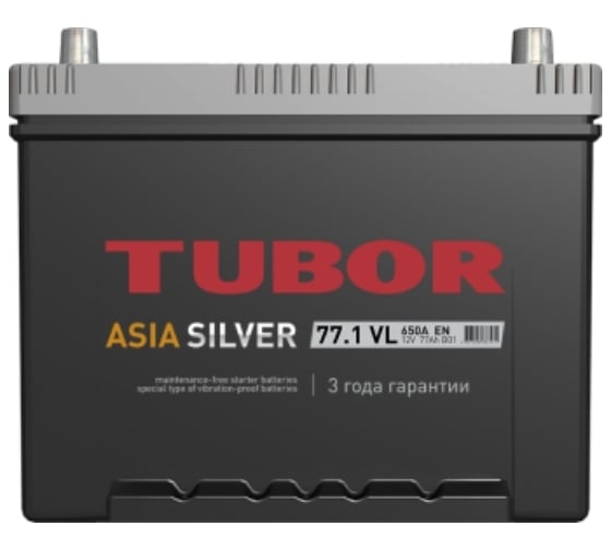 Аккумулятор TUBOR ASIA SILVER 6СТ-77.1 VL B01 4607008887471