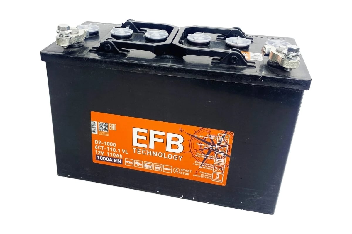 Аккумулятор TUBOR EFB 6СТ-110.1 VL D2-1000 4610082700765 - выгодная ...