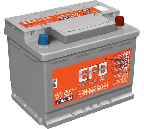 Аккумулятор TUBOR EFB 6СТ-75.0 VL 4607008885743