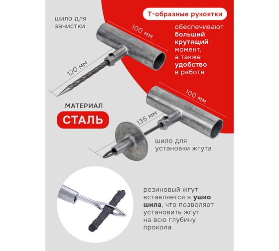 Набор инструмента для ремонта покрышек колес Forsage F-STK-21(57014)
