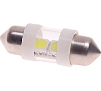Автолампа C10W SV8.5 2 SMD 5050 WHITE 6000K 31мм 40лм 12V 10 100 MEGAPOWER 85171
