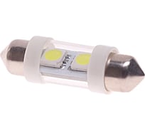 Автолампа C10W SV8.5 2 SMD 5050 WHITE 6000K 36мм 12V 40лм 12V 10 100 MEGAPOWER 85172