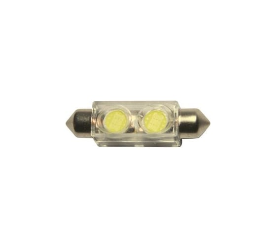 Автолампа C10W SV8.5 2 SMD 7080 WHITE 6000K 41мм 120лм 12V 10 100 MEGAPOWER 85185