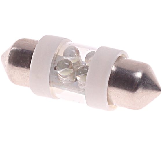 Автолампа C10W SV8.5 4 LED WHITE 6000K 31мм 80лм 12V 10 100 MEGAPOWER 85151