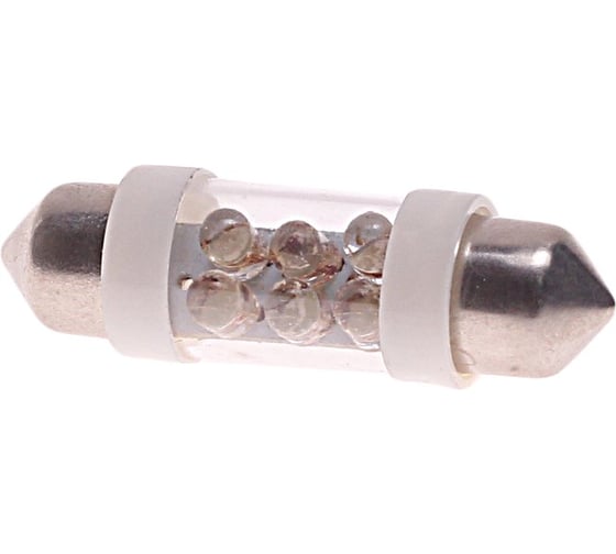 Автолампа C10W SV8.5 6 LED BLUE 36мм 60лм 12V 10 100 MEGAPOWER 85153