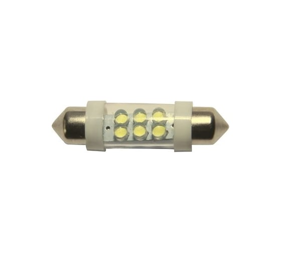 Автолампа C10W SV8.5 6 LED BLUE 39мм 90лм 12V 10 100 MEGAPOWER 85154 1