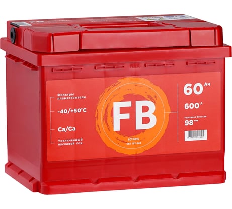 Аккумуляторная батарея FB 6 СТ 60 А/ч 1 L 600 A 560107040