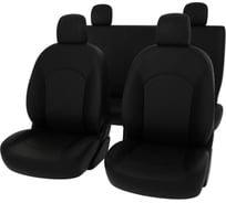 Чехлы PSV Renault Logan II 2012 сплошная спинка РОМБ отстрочка черная черная экокожа черная алькантара Оригинал 136136