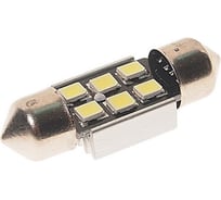 Автолампа C5W SV8.5 6 SMD 2835 WHITE 6000K 31мм 90лм 24V 10 100 MEGAPOWER 70251