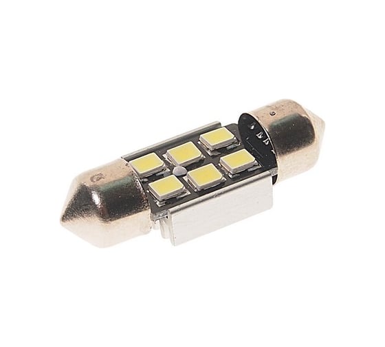 Автолампа C5W SV8.5 6 SMD 2835 WHITE 6000K 31мм 90лм 24V 10 100 MEGAPOWER 70251