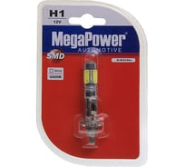 Автолампа H1 P14.5s 5 SMD MEGA WHITE 6000K 360лм 12V 1 10 100, блистер MEGAPOWER 80524