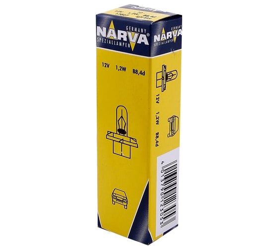 Автолампа с голубым патроном BAX1.2W B8.4d 12V 10 200 NARVA 170273000