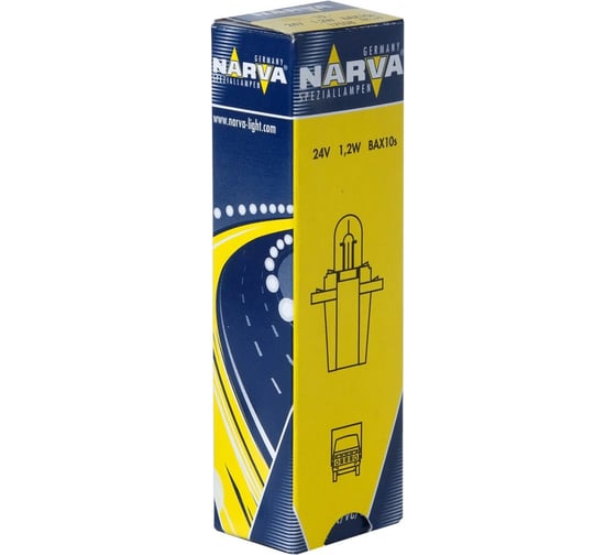 Автолампа с серым патроном NARVA BAX1.2W B8.3d 24V 10 200 170383000 1