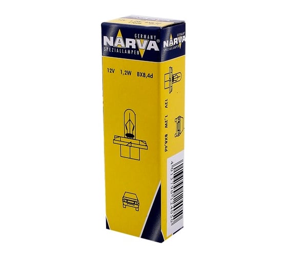 Автолампа с черным патроном BAX1.2W BX8.4d 12V 10 200 NARVA 170283000 1