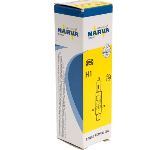 Автолампа H1 55 P14.5s+50% RANGE POWER 12V 1 10 100 NARVA 483343000