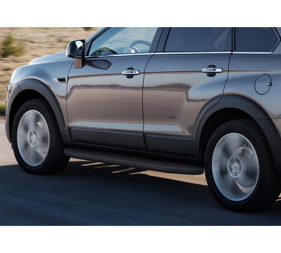 Пороги "Premium-Black" Rival для Chevrolet Captiva I рестайлинг 2011-2016/Opel Antara I рестайлинг 2010-2017, 173 см, 2 шт., алюминий, A173ALB.4201.1