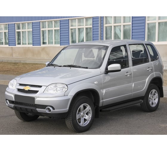 Пороги "Premium-Black" Rival для Chevrolet Niva 2002-2020, 160 см, 2 шт., алюминий, A160ALB.1001.2