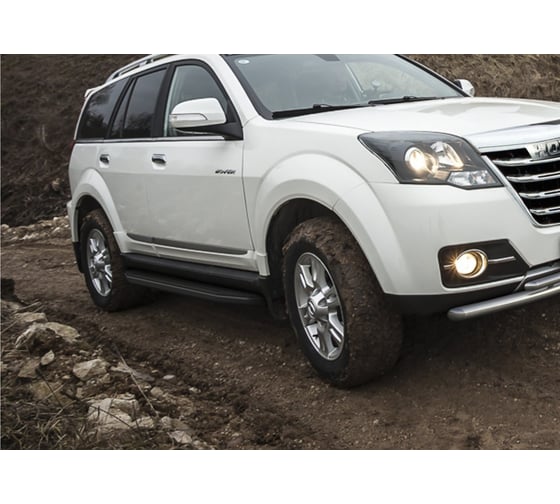 Алюминиевые пороги Rival Premium-Black для DW Hower H3 V - 2.0, 173 см, 2 шт A173ALB.2001.4