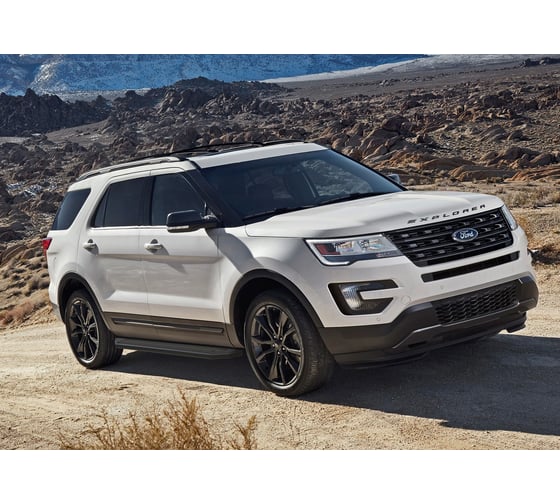 Пороги "Premium-Black" Rival для Ford Explorer V 2010-2019, 193 см, 2 шт., алюминий, A193ALB.1802.1