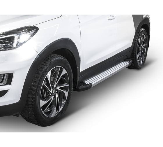 Алюминиевые пороги Rival Silver для Kia Sportage 2016-, 173 см, 2 шт F173AL.2309.2